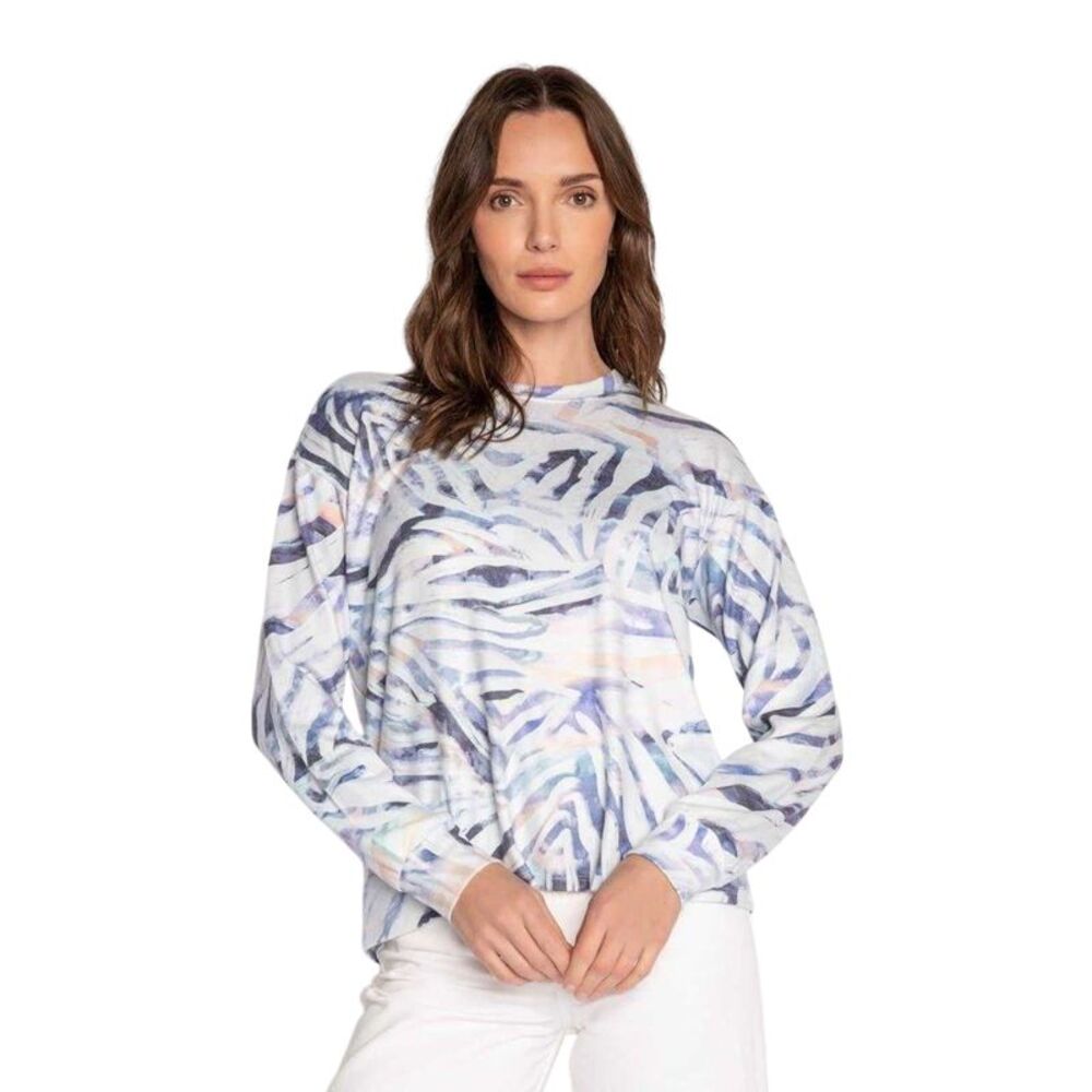 PJ Salvage Womens/Ladies Jersey Long-Sleeved Pajama Top / Blue Grey